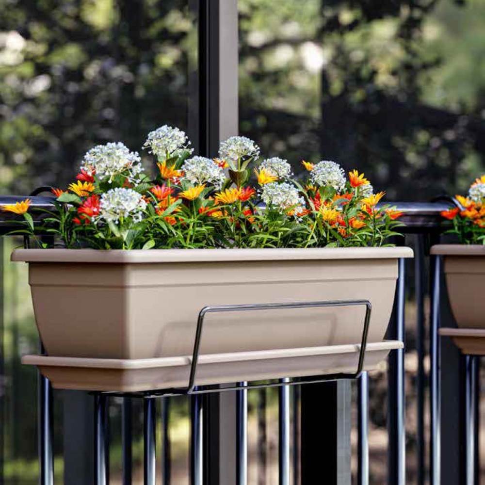 Вазон пластик NARA kit 60×20 см с поддоном прямоугольный серо-коричневый 12 л TeraPlast (33169060406)