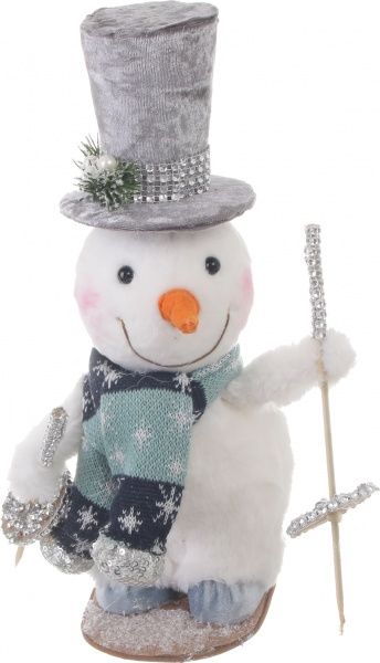 Декорація новорічна Сніговик на лижах 15х28 см EPI-7066021