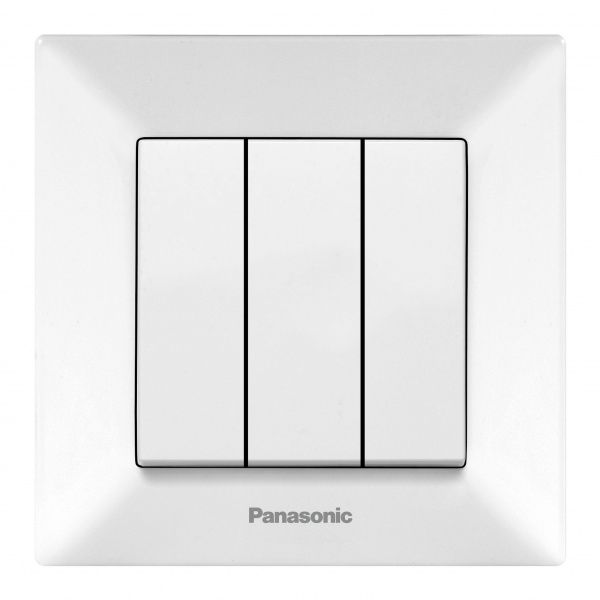 Выключатель трехклавишный Panasonic Arkedia Slim 10 А 250В белый 480100196
