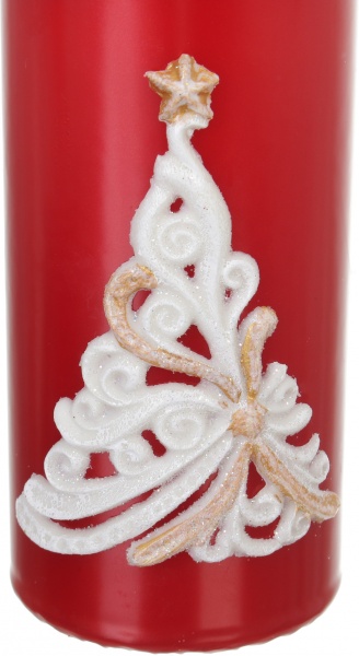 Свічка декоративна Ялинка червона різьба 70х150 мм Pako-If