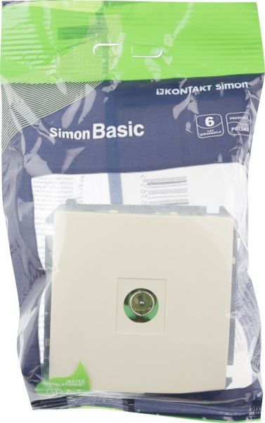 Розетка TV Simon Basic кремовий BMAK3.01/12