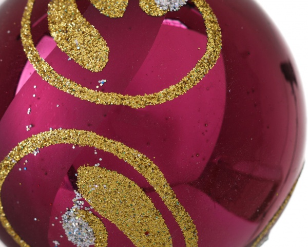 Шар новогодний орнамент d 80 мм в ассортименте .0182