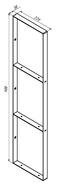 Кронштейн для полок Valore Прямоугольник тройной Loft SB-TR-21