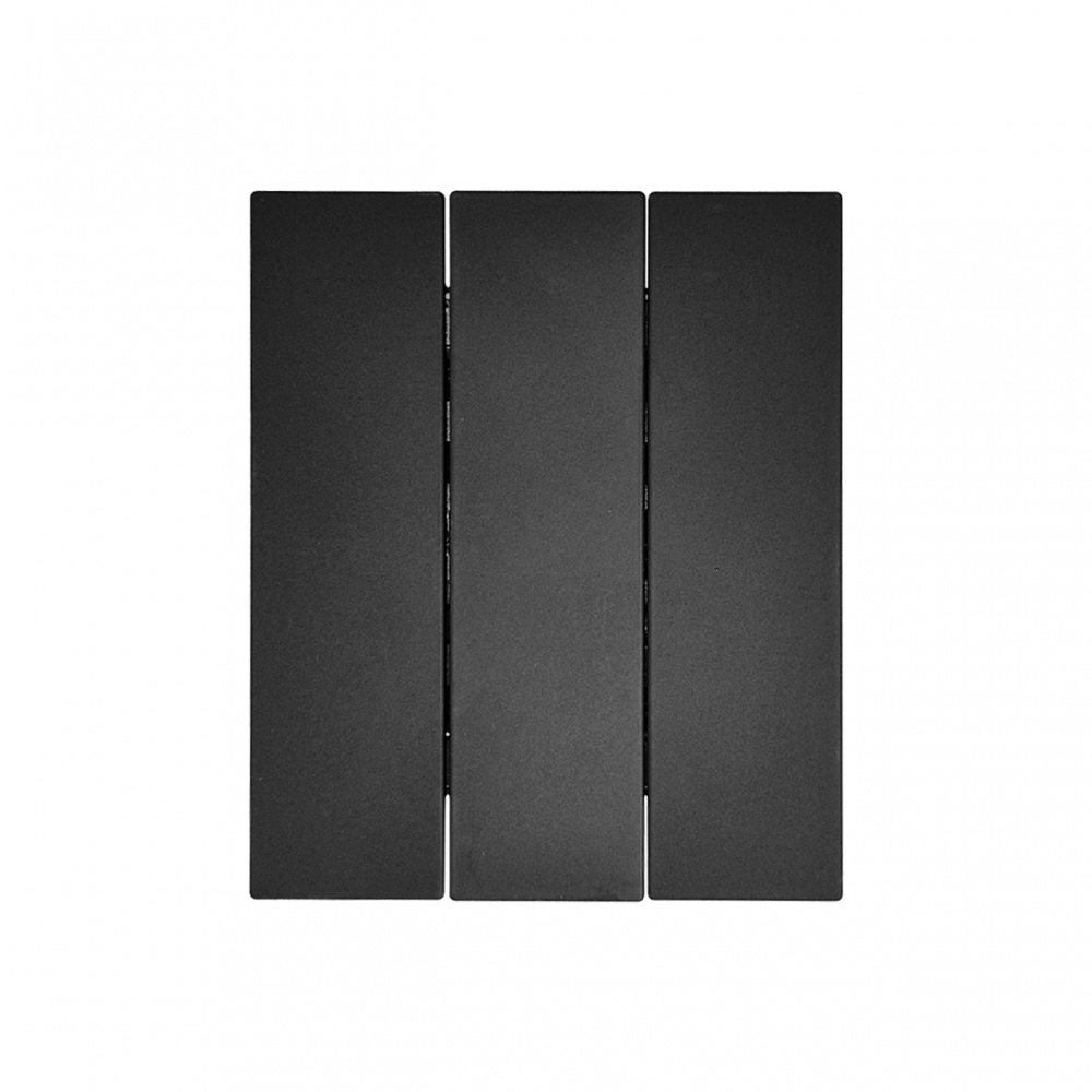 Вимикач триклавішний HausMark INO без підсвітки чорний LS-3G-GP-Black