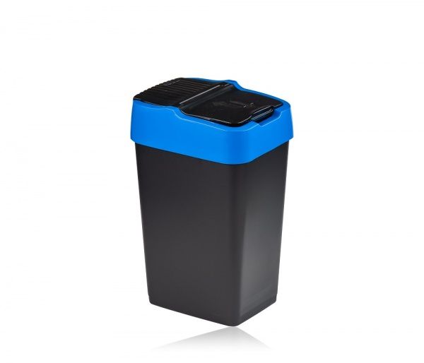 Бак для сміття з кришкою Heidrun Push & Up 35 л синій