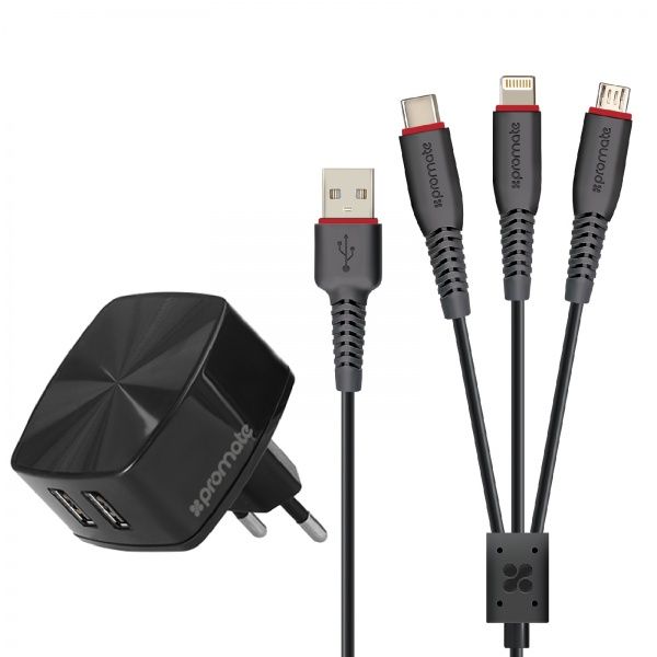 Зарядный комплект Promate FlexCharge Black