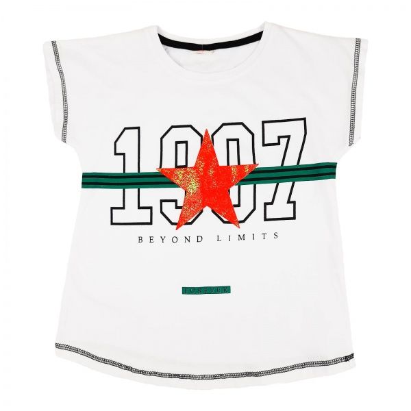 Футболка для дівчинки AKKU з зіркою р.152 білий 9028 