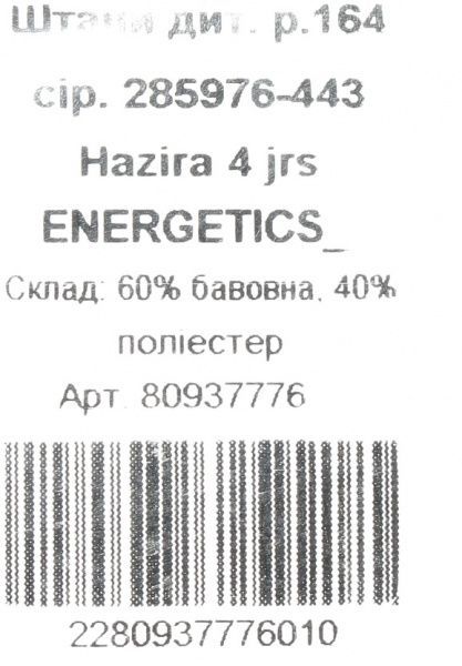 Штани Energetics Hazira 4 jrs 285976-443 р. 116 сірий