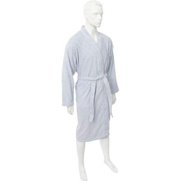 Халат мужской Durutex Velour р. L серебряный