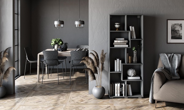 Этажерка Грейд Токио-А 1616х664х252 мм графит серый