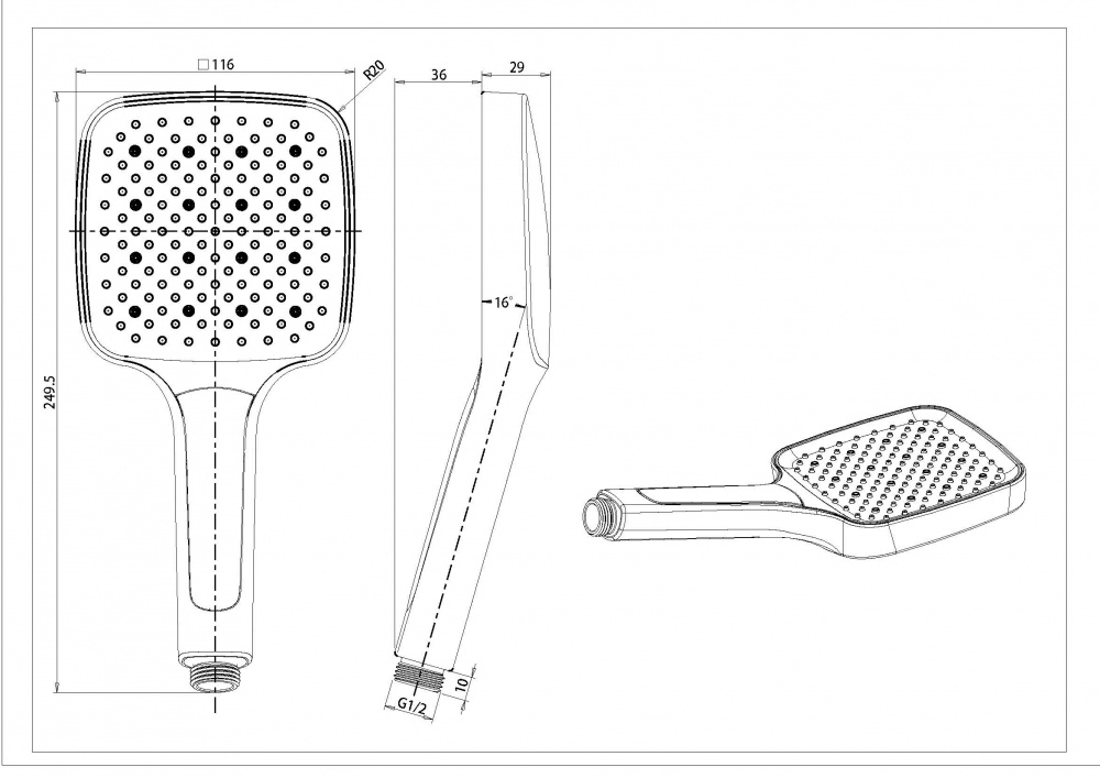 Лейка для душа Aqua Rodos TAYA 02