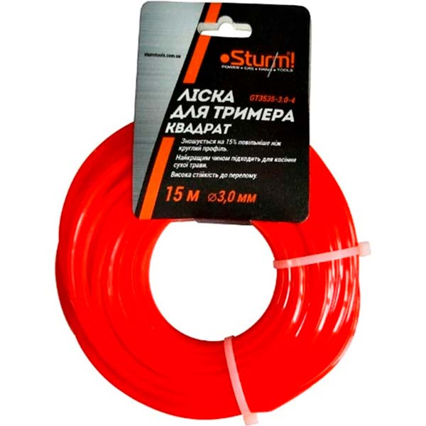 Ліска для тримерів Sturm GT3535-3.0-4 15 м квадрат O3,0 мм