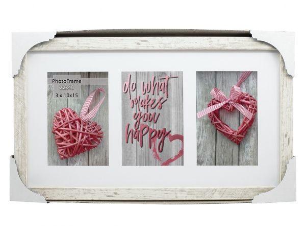 Фоторамка с паспарту SvitArt FKP-3-1913-2B 10x15 см бежевый с серым 