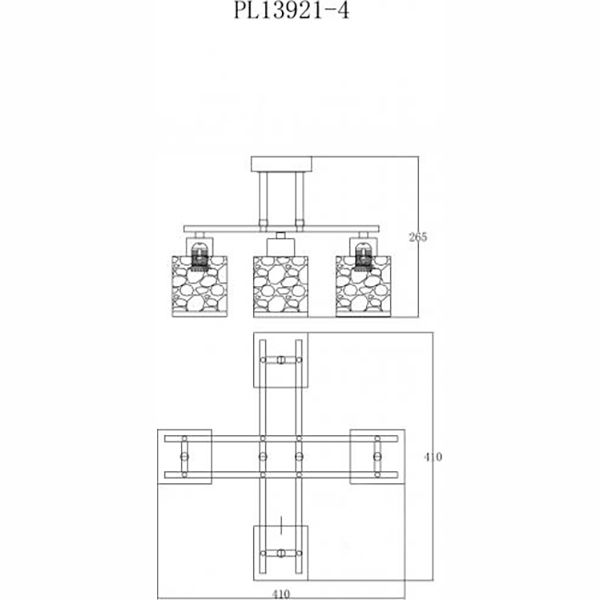 Люстра стельова Accento lighting Antibes ALPL-PL13921-4 4x40 Вт E27 венге 