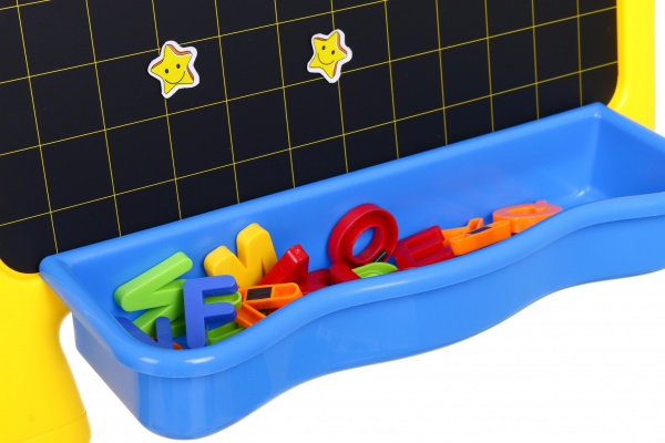 Мольберт двухсторонний Huamei магнитный 41х40х7.7 см с набором желтый HM1128A