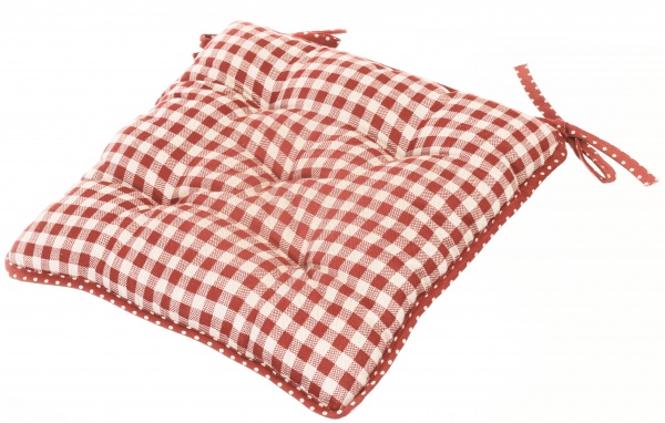 Подушка на стул Lucy Бордо клетка 40х40 см La Nuit
