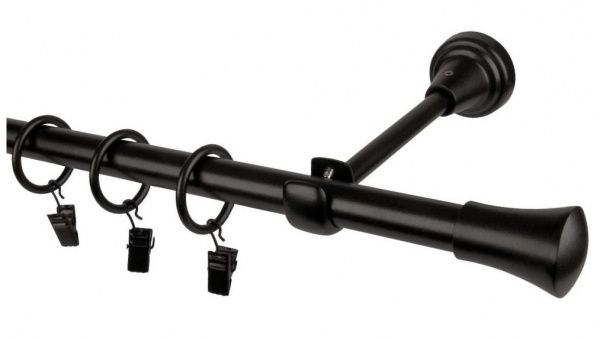 Карниз Bojanek TULUZA Tuluza одинарний укомплектований d16/16 мм 200 см чорний 