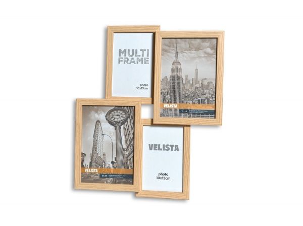 Мультирамка Веліста на 4 фото 15w-3206-11v 10x15/13х18 см дерево світле 