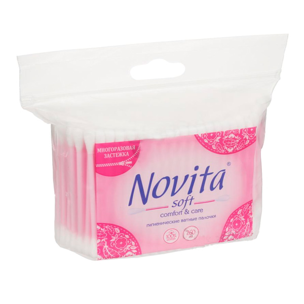 Ватні палички Novita soft comfort & care 260 шт. (м'яка)