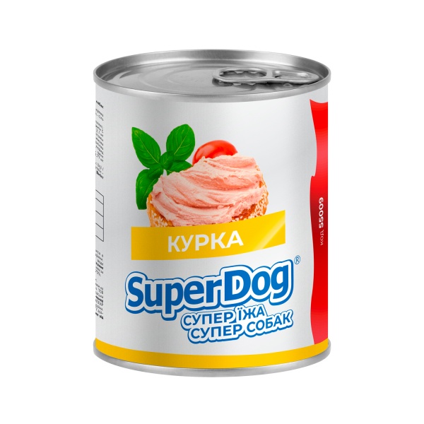 Паштет консервированный для всех пород SuperDog с курицей 800 г