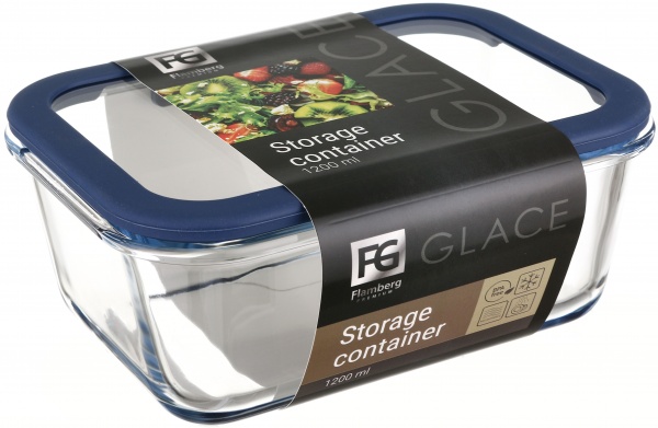 Контейнер для хранения Glace стеклянный 1200 мл Flamberg Premium