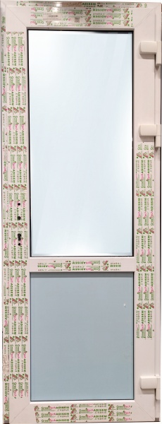 Двері металопластикові Greentech вхідні склопакет+сендвіч 850x2050 мм праві 