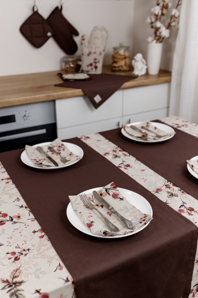 Раннер Шиповник 40x140 см кофейный/коричневый La Nuit