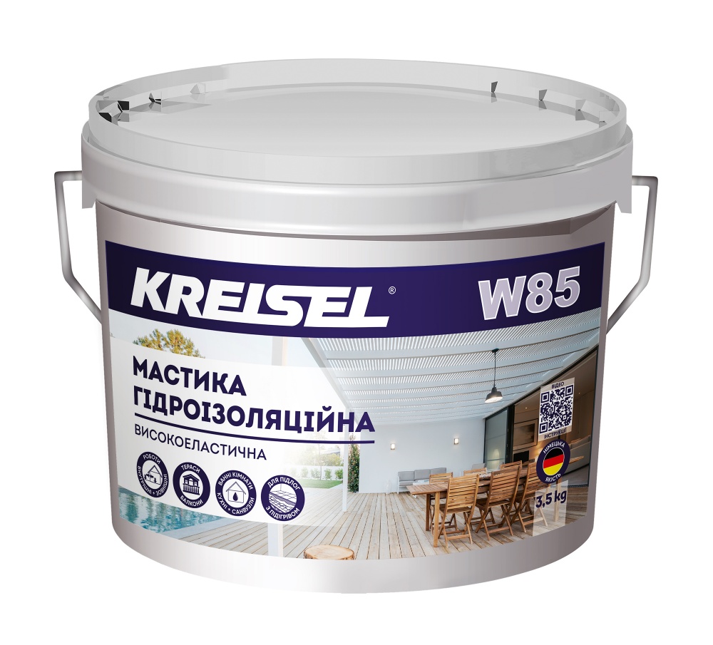 Мастика гидроизоляционная KREISEL високоеластична NANOFIX W85/3.5 кг