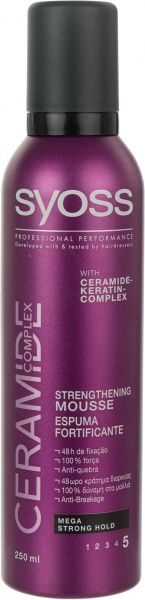 Пенка-мусс для укладки для волос Syoss Ceramide complex Максимально сильная фиксация 250 мл