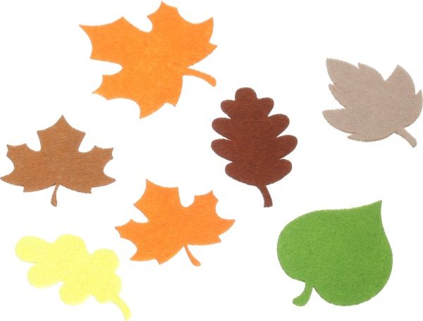 Декор из фетра Осенние листья 6 шт. разноцветный