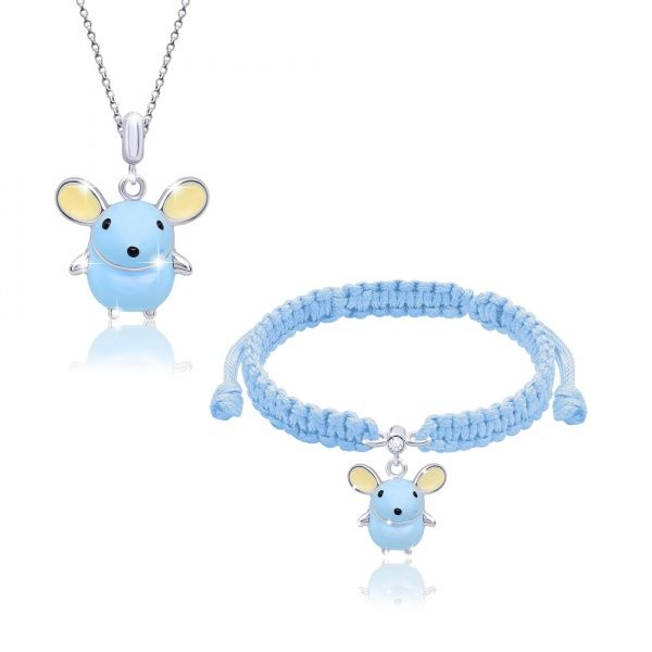 Браслет плетеный UMa&UMi Мышка голубая