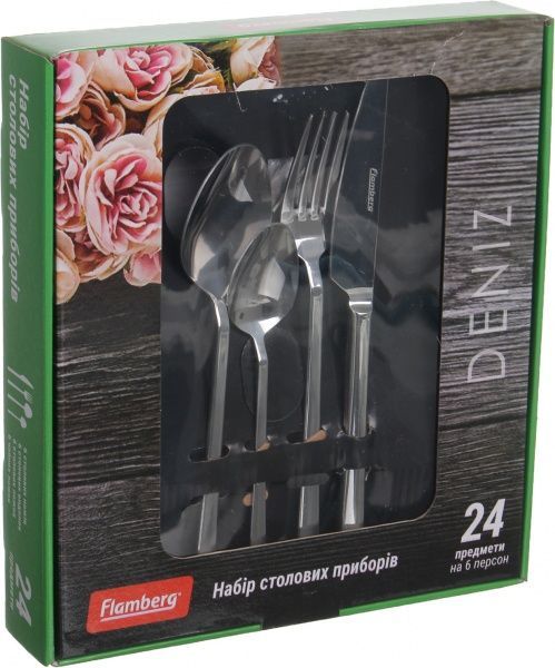 Набір столових приборів Deniz на 6 персон 24 шт. Flamberg Premium