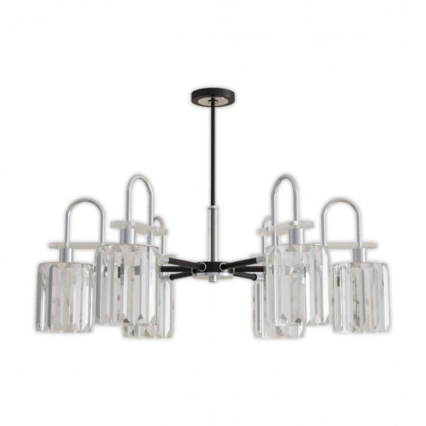 Люстра потолочная Hopfen Bogen CR-GR 6x60 Вт E14 хром/коричневый 