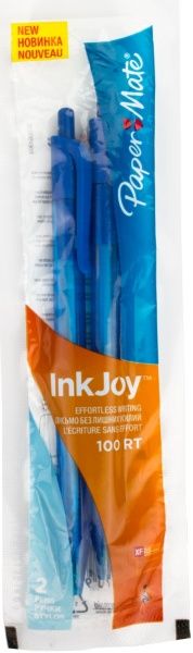 Набор ручек шариковых Paper Mate Ink Joy 100 RT синие 2 шт. с кнопкой S0957070 