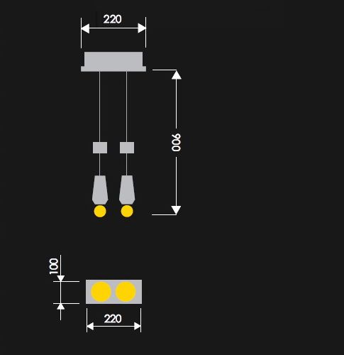 Світильник підвісний ADLUX Easy EP-2-А-I 2x10 Вт E14 ясен 