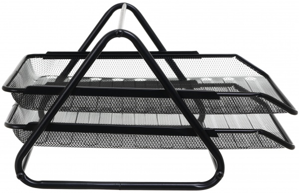 Лоток для паперів горизонтальний подвійний метал 35x30x19 см чорний Nota Bene