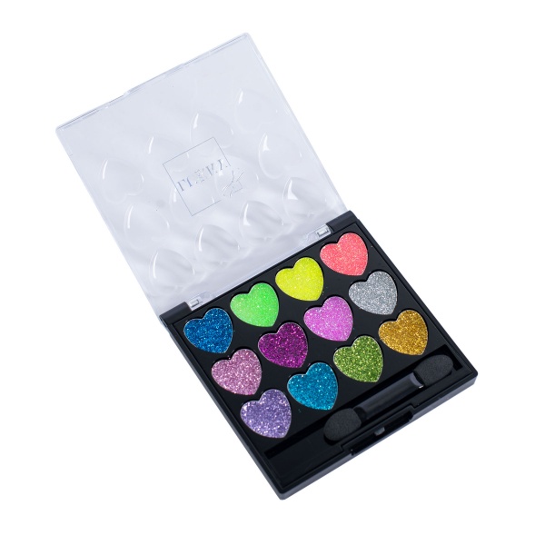 Крем-тени для век Lukky с блестками и аппликатором 12 цветов