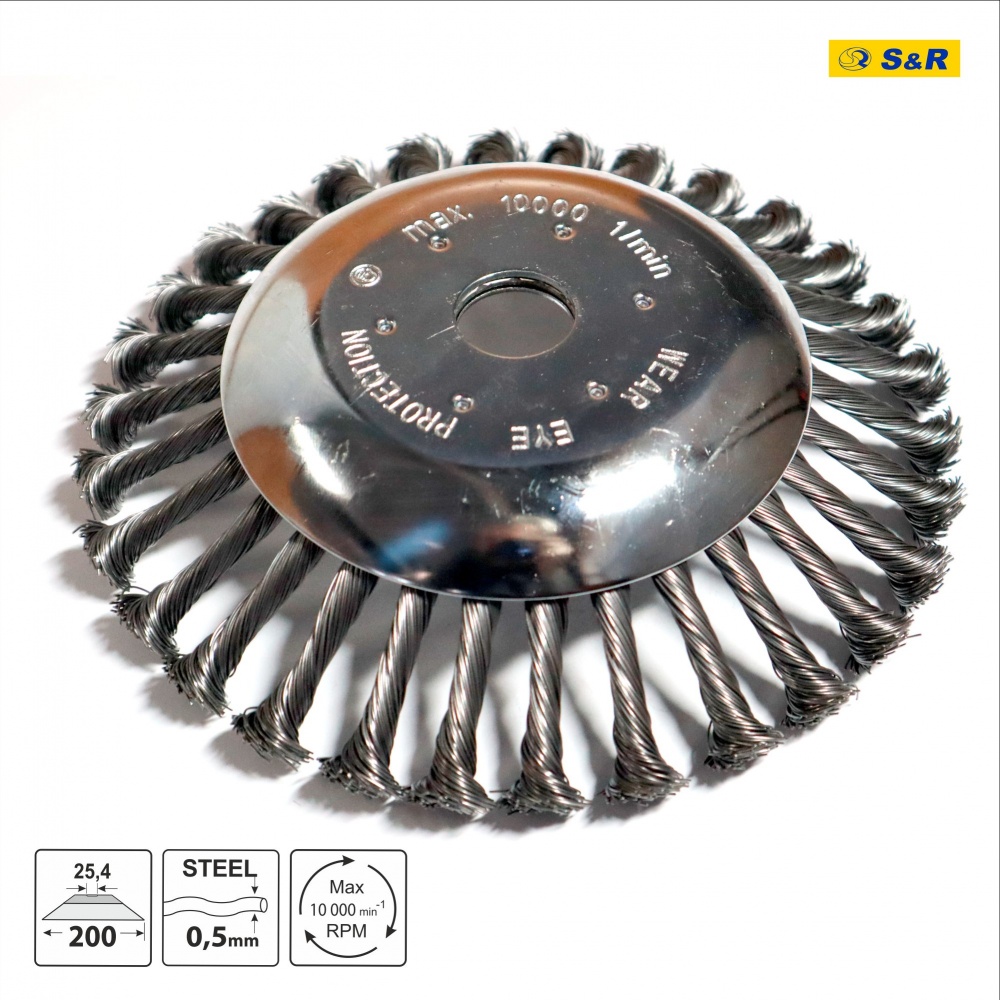 Насадка-щітка для видалення бур'янів 200 х 25,4 мм