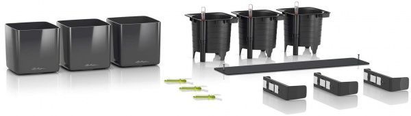 Вазон декоративный Lechuza Green Wall Home Kit Glossy квадратный 1л антрацит (13524) 