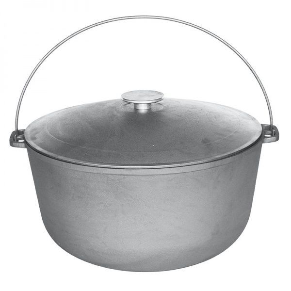 Казан походный Biol 15 л чугунный с дужкой и крышкой 0715