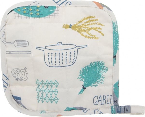 Прихватка Fish 18x18 см білий із принтом La Nuit 