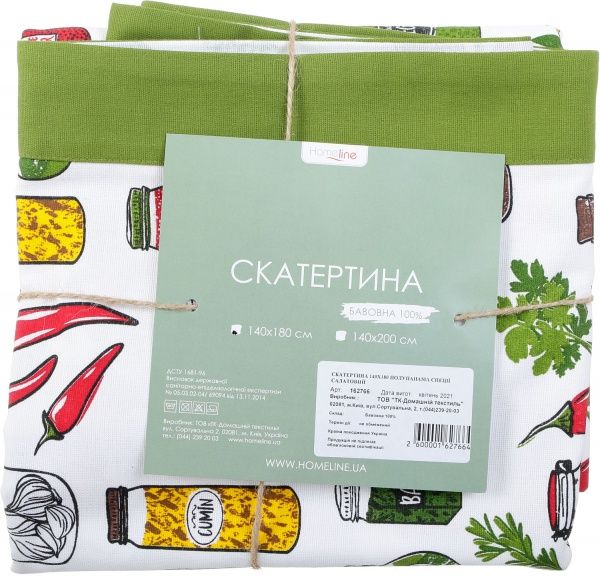 Скатертина Спеції 140x180 см світло-зелений Homeline 