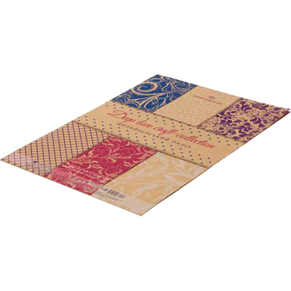 Бумага цветная дизайнерская А4 Крафт 7 листов Поділля