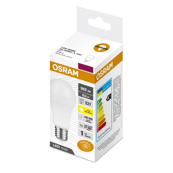 Лампа світлодіодна Osram Classic 10,5 Вт A60 матова E27 220 В 3000 К LBE CLA 10,5W 830 