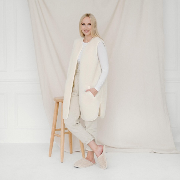 Жилет Flokati Pearl р. M/L екрю