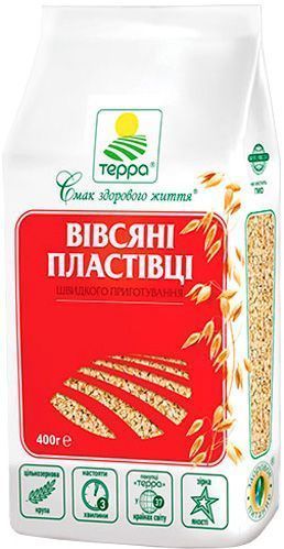 Пластівці вівсяні Терра швидкого приготування 400 г 