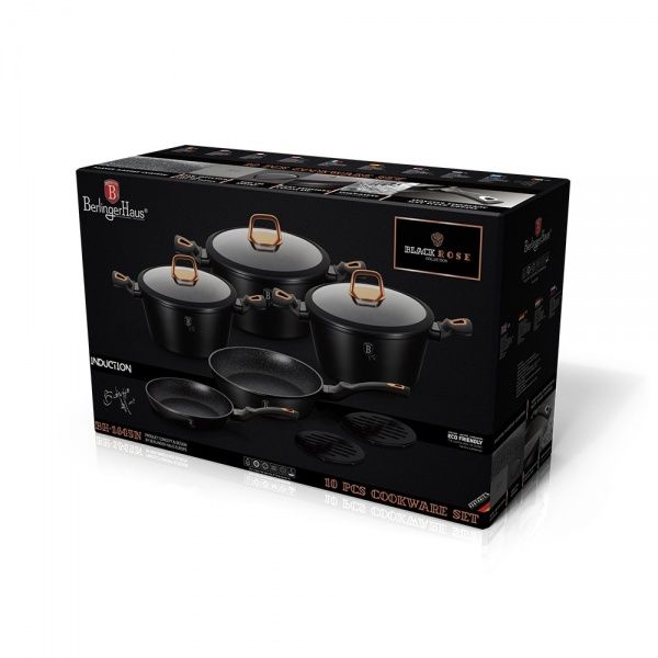 Набор посуды BLACK ROSE Collection 10 предметов BH 1645N Berlinger