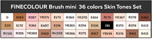 Набор двусторонних маркеров FINECOLOUR Brush Skin SET 36 цветов EF103-FS36 разноцветный 