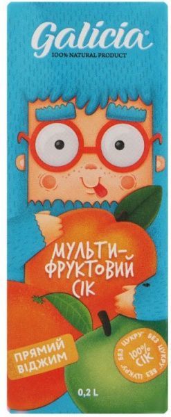 Сок Galicia Мультифруктовый 0,2л 