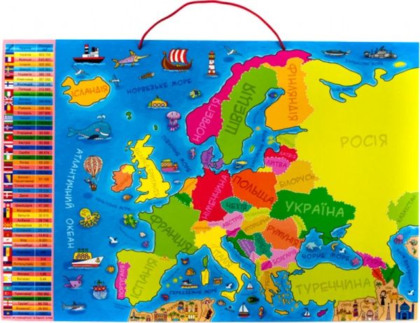 Карта-пазл Зірка магнітна Мандруємо Європою 93877